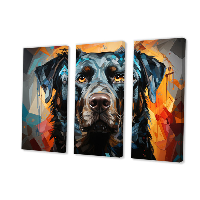Winston Porter Dog Inquisitive Canine Popart I On Canvas 3 Pieces Print Wayfair